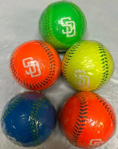MLB Franklin San Diego Padres Probrite Neon Rubber Tee Balls  SET OF 5 Cover