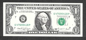 1988A $1 Web Note FRN, fr. 1917, G47690418P Run 8-GP Block 5-8 UNC - Picture 1 of 2