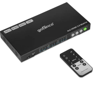 gofanco 4k HDMI 2.0 Matrix 4x2 Matrix42-HD20 4x Quelle mit Fernbedienung NEU - Bild 1 von 4