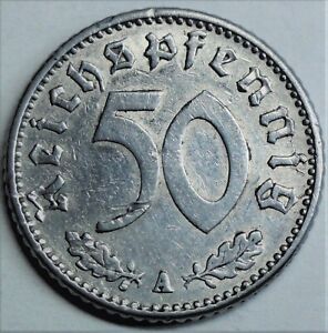 3. REICH  50 Reichspfennig 1942 A - Reichsadler - vz+ / xf+