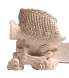 +++BISQUE M*21-61.1264 Keramik FERTIG BEMALT Kurznasenfisch Figur - Bild 1 von 6