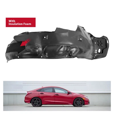 Fender Liner W/ Insulation Foam For Honda Civic 2012-2015 Front Passenger Side Foto 1 de 4