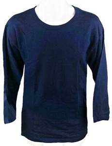 DARK NAVY BLUE LONG SLEEVE STRAIGHT CUT SWEATSHIRT PULLOVER, SIZE LGE, MT026 - Picture 1 of 3