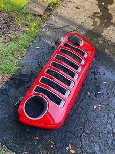 Jeep Wrangler JL Sahara Front Grille Firecracker Red OEM Gladiator JLU  Grill - Picture 1 of 4