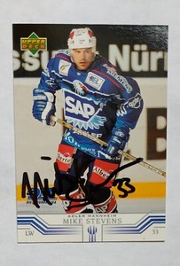2001-02 Upper Deck German DEL #177 In Person Auto Mike Stevens Adler Mannheim