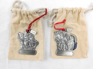 Lands End 2020 doppelseitige Zinn Weihnachten Happy Holidays hängende Ornamente - Bild 1 von 6