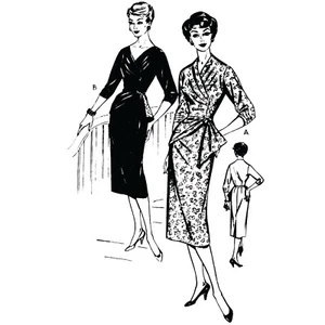 Vintage 1950s Pattern – 'Love it' Slim Dress - Bust 38” (96.5cm) - Picture 1 of 4