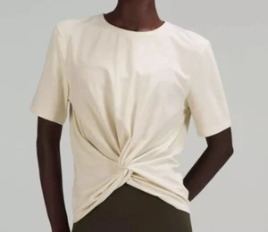 NWT Lululemon Athletica Crescent T-Shirt Spark Bone Off White Women’s Size 4 - Picture 1 of 10