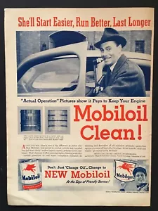 1946 Mobiloil Ad She’ll Start Easier, Run Better, Last Longer - Picture 1 of 1