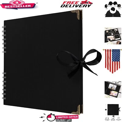 Álbum de recortes duradero de 10x10 - 70 páginas con protectores de esquina, cinta negra Foto 1 de 4