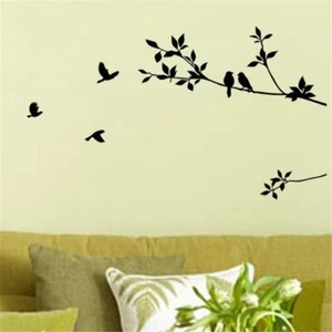 Vögel fliegen Baum Äste Wandbild Aufkleber Wandtattoo Home Art Dekor Wandbild - Bild 1 von 15