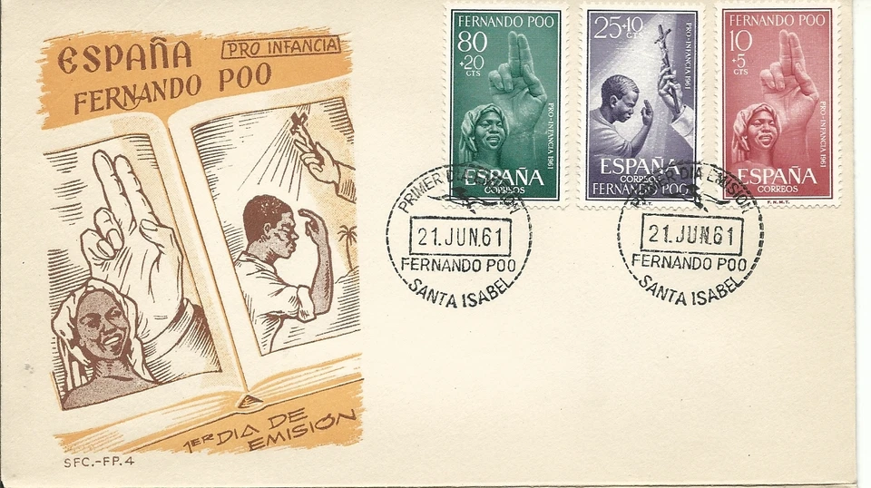 FDC Fernando Po Pro infancia 1961 / religion - Image 1 of 1