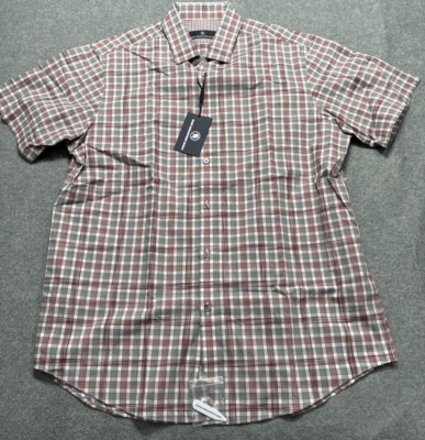 Camisa Hart Schaffner Para Hombre Grande Blanca/Gris/Marate Manga Corta Abotonada Nueva Con Etiquetas Foto 1 de 4