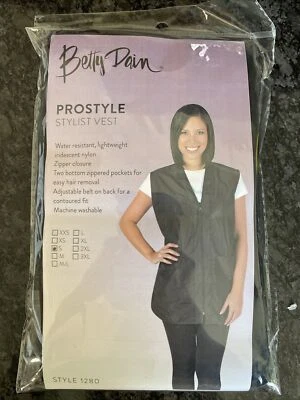 Chaleco Estilista Betty Dain ProStyle Cremallera Frontal, Cuello en V, Tela Iridiscente, TALLA S Foto 1 de 3