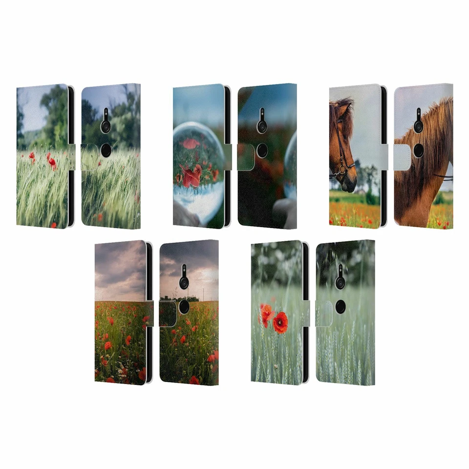 OFFICIAL SIMONE GATTERWE POPPYFIELD LEATHER BOOK WALLET CASE FOR SONY PHONES 1 - Image 1 of 4