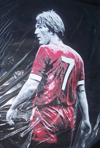 Pintura al óleo Kenny Dalglish 28x16 in marco de cartel disponible. Liverpool FC YNWA - Imagen 1 de 3