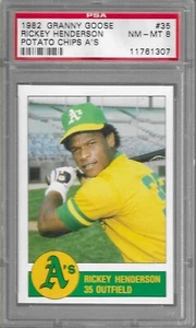 1982 Granny Goose #35 RICKEY HENDERSON Oakland A's PSA 8 - Foto 1 di 1