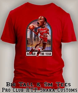 Big & Tall Toon "J" Rookie of the Year Sport Graphic Tee Shirt Pro Club Shaka - Picture 1 of 5