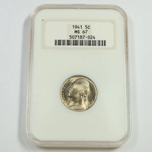 1941 P NGC MS67 - Jefferson Nickel US 5c Coin #50581A - Picture 1 of 2