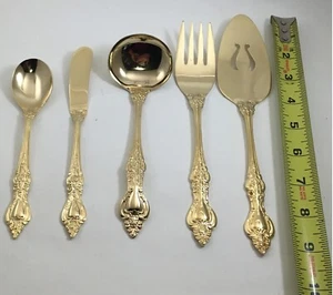 Barclay Geneve Flatware Golden Crown Royale 5-Pc Serving Set Flatware - Picture 1 of 10