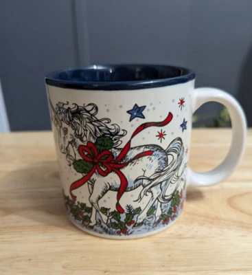 Potpourri Press Japan Christmas Unicorn Wreath holly blue inside 3 1/2 inch - Image 1 of 4