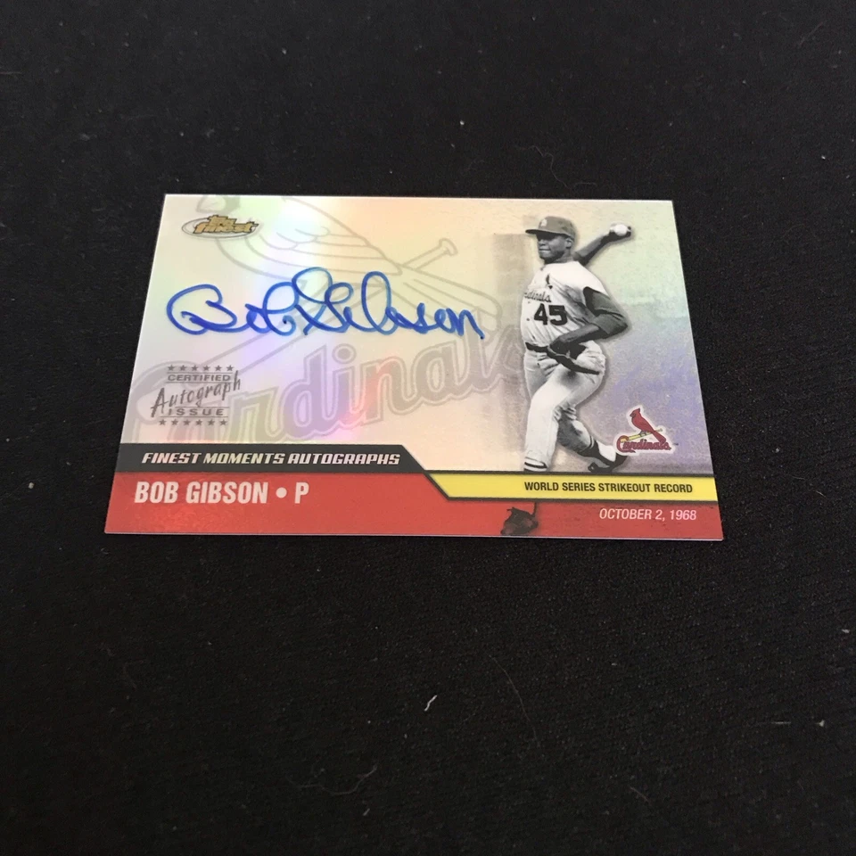 2002 Topps Finest Bob Gibson Finest Moments Auto Autograph #FMA-BG Cardinals - Image 1 of 2
