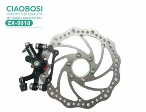 Set Freno A Disco 16cm Con Pinza Meccanica Bici Bicicletta Zx-9918 linq - Zdjęcie 1 z 1