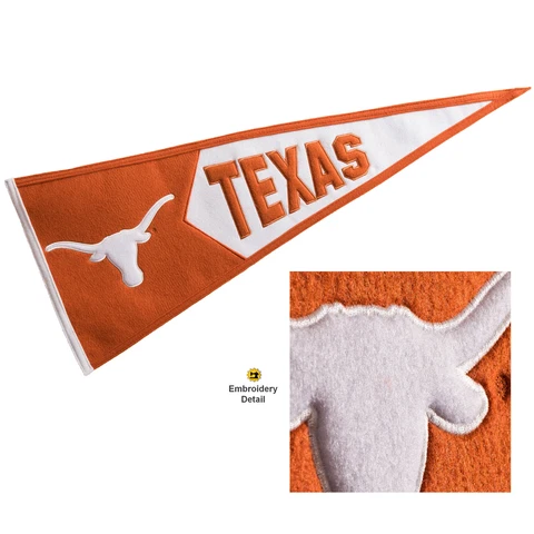 Texas UT Longhorns Embroidered and Wool College Pennant Cover