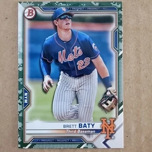 2021 Bowman Camo Prospects Brett Baty #BP-67 New York Mets - Picture 1 of 2