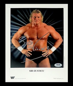WWE SID JUSTICE SIGNED 8.5X11 ORIGINAL PROMO PHOTO WITH PSA COA FROM 1991 RARE - Picture 1 of 3