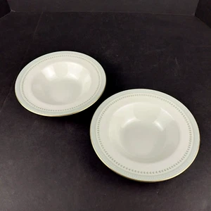 Two Royal Doulton Berkshire 8" Soup Bowls Gilt Rim Translucent China T.C. 1021 - Picture 1 of 8