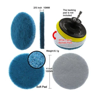 Pads Hook & Loop 100mm Abrasive Cleaning Pads 240-3000 GritNylon Fiber Scouring - Picture 1 of 12