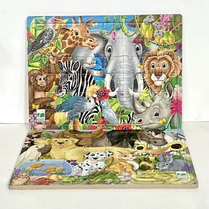 The Learning Journey Animal Puzzles, Set Of 2 Cardboard Puzzles 12” x 16” - Picture 1 of 7