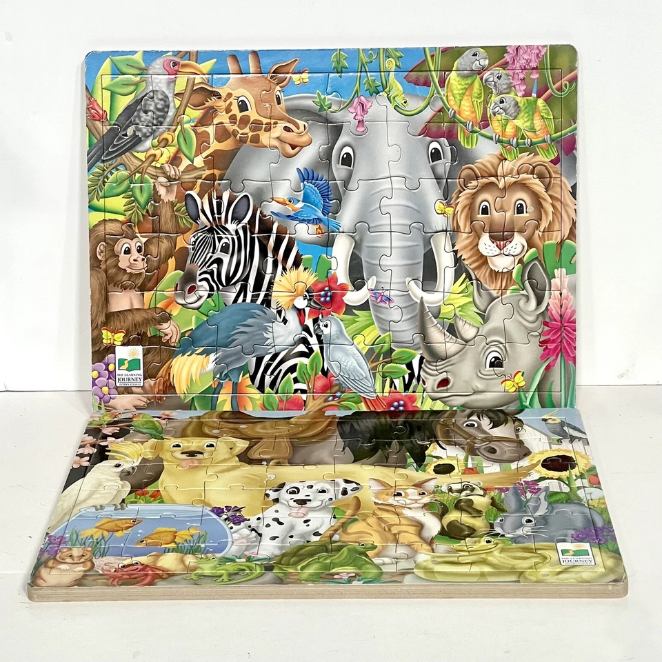 The Learning Journey Animal Puzzles, Set Of 2 Cardboard Puzzles 12” x 16” - Image 1 of 4