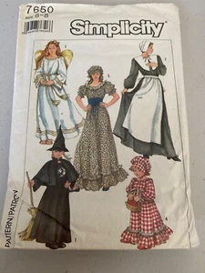 Disfraz De Colección Simplicity 7650 Patrón de Costura Peregrino Ángel Bruja Talla 6-8 - Imagen 1 de 4