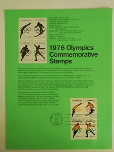 1976 US FDC,Olympics Commemorative Stamps - Picture 1 of 1