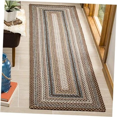  Alfombra Lavable Exterior Trenzada Colección - Corredor 2'3" x 8', Marrón y Multi,  Foto 1 de 4