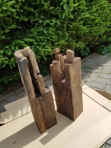 2 Stück Eichenbalken Fachwerkbalken Holzbalken Deko - Bild 1 von 6