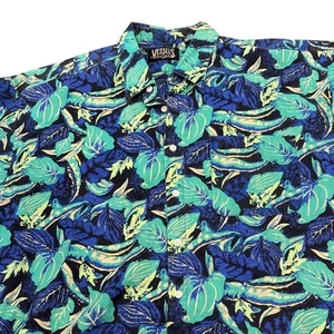 Camisa Vintage Vessels Hawaii Grande Abstracto Estampado de Hojas Rayón Informal Top - Imagen 1 de 6