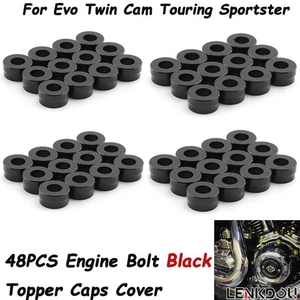 48PCS Topper Engine Bolts Cover Caps For Harley Evo Twin Cam Touring Sportster - Picture 1 of 13