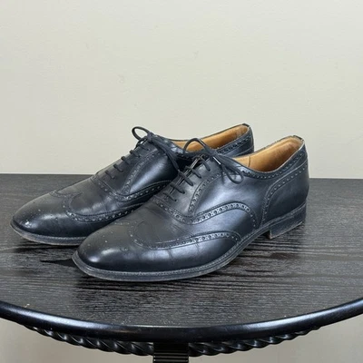 Zapato de vestir Oxford Church's grado personalizado para hombre talla UK 9 US 10 cuero negro punta de ala Foto 1 de 4