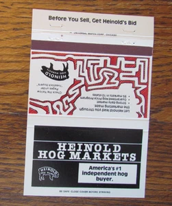 HEINOLD HOG MARKETS MATCHBOOK COVER: LIVESTOCK BUYER EMPTY MATCHCOVER -A8 - Picture 1 of 2