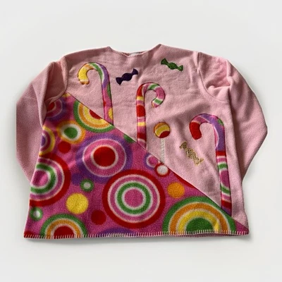 Top polar vintage Shane Lee Inc rosa vacaciones caramelo para mujer L hecho en EE. UU. Foto 1 de 4