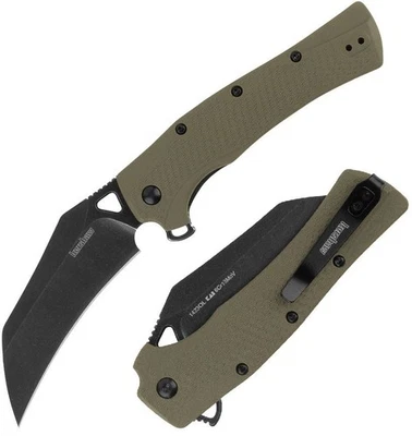 Kershaw Folding Knife 3.5″ 8Cr13MoV Steel Blade Olive Glass Filled Nylon Handle - Image 1 of 3
