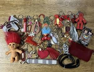 Vintage And Now Keychain Toys Lanyard Magnet Hangtag Coin Purse Lot Of 33 Red - Picture 1 of 21