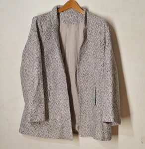 Women's Gray & White Herringbone Blazers Size 2X READ - Picture 1 of 9