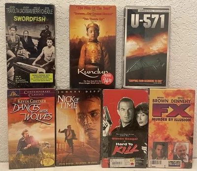 7 NEW DRAMA ACTION VHS SWORDFISH WOLVES KUNDUN NICK TIME HARD TO KILL, U571, FX - Image 1 of 4