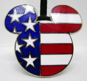 Disney World Mickey Mouse American Flag Patriotic Head Ears Trading Pin 2001 - Picture 1 of 2