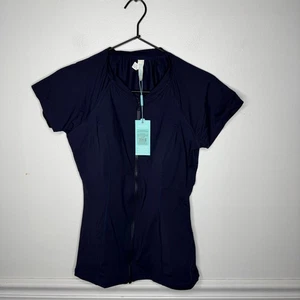 Sea Level Australia US 6 Eco Essentials Short Sleeve Rash Navy Shirt 50 UPF NEW - Picture 1 of 8