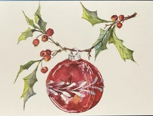 Odd Balls Vintage - Hung On Holly - Christmas Folded Note Cards - 10 Pack - Picture 1 of 4